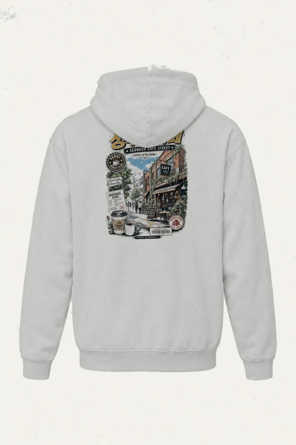 "Seongsu Cafe Street" Heavy Blend Unisex Pullover Hoodie | Gildan 18500