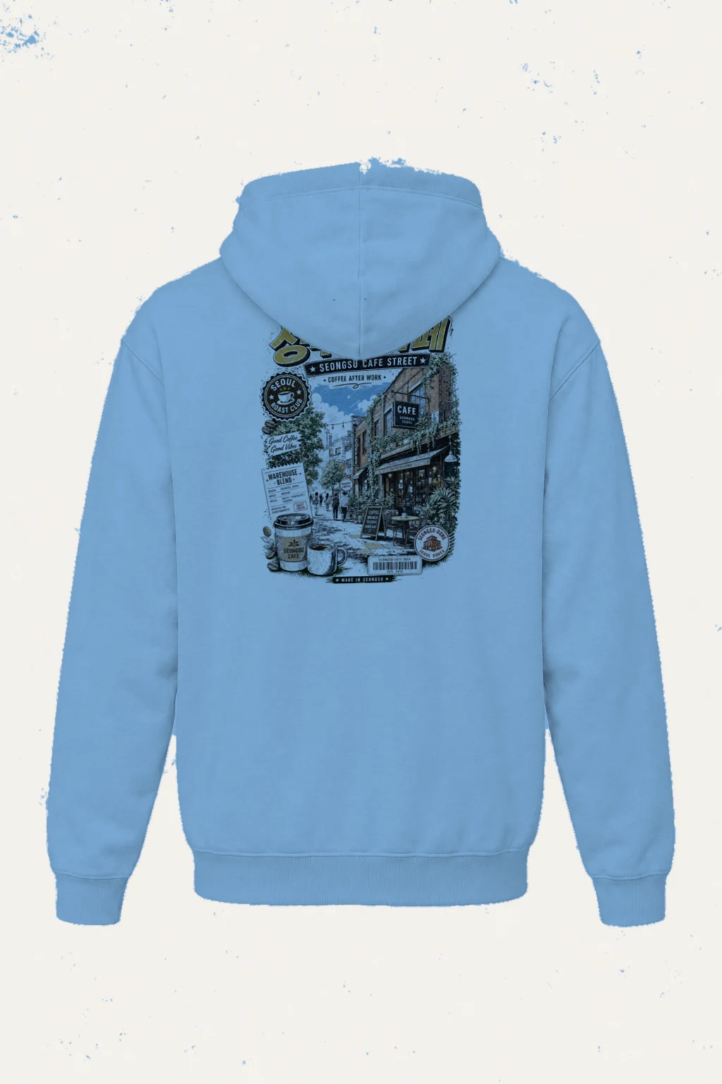 "Seongsu Cafe Street" Heavy Blend Unisex Pullover Hoodie | Gildan 18500