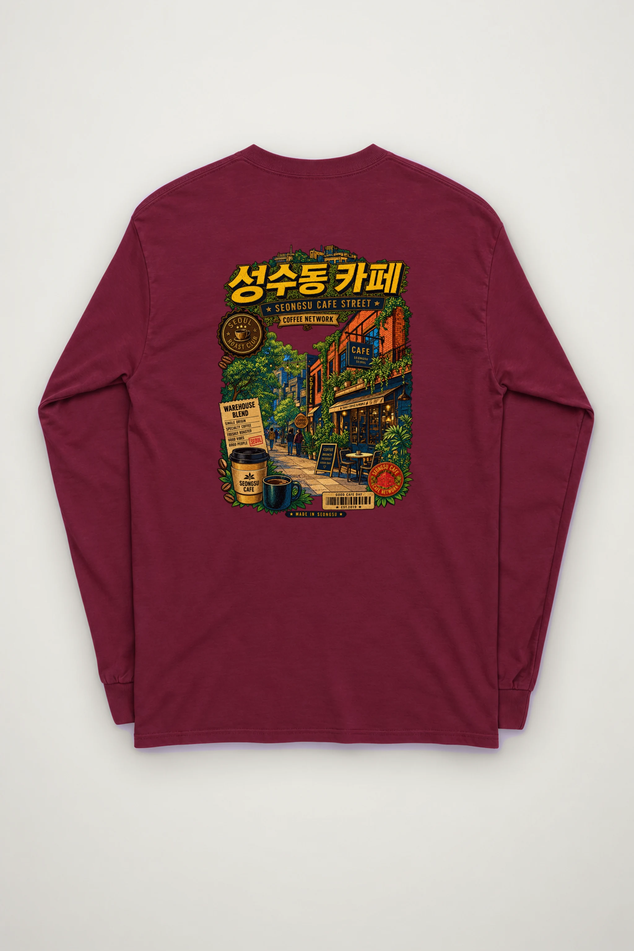 "Seongsu Cafe Street" Unisex Longsleeve T-shirt