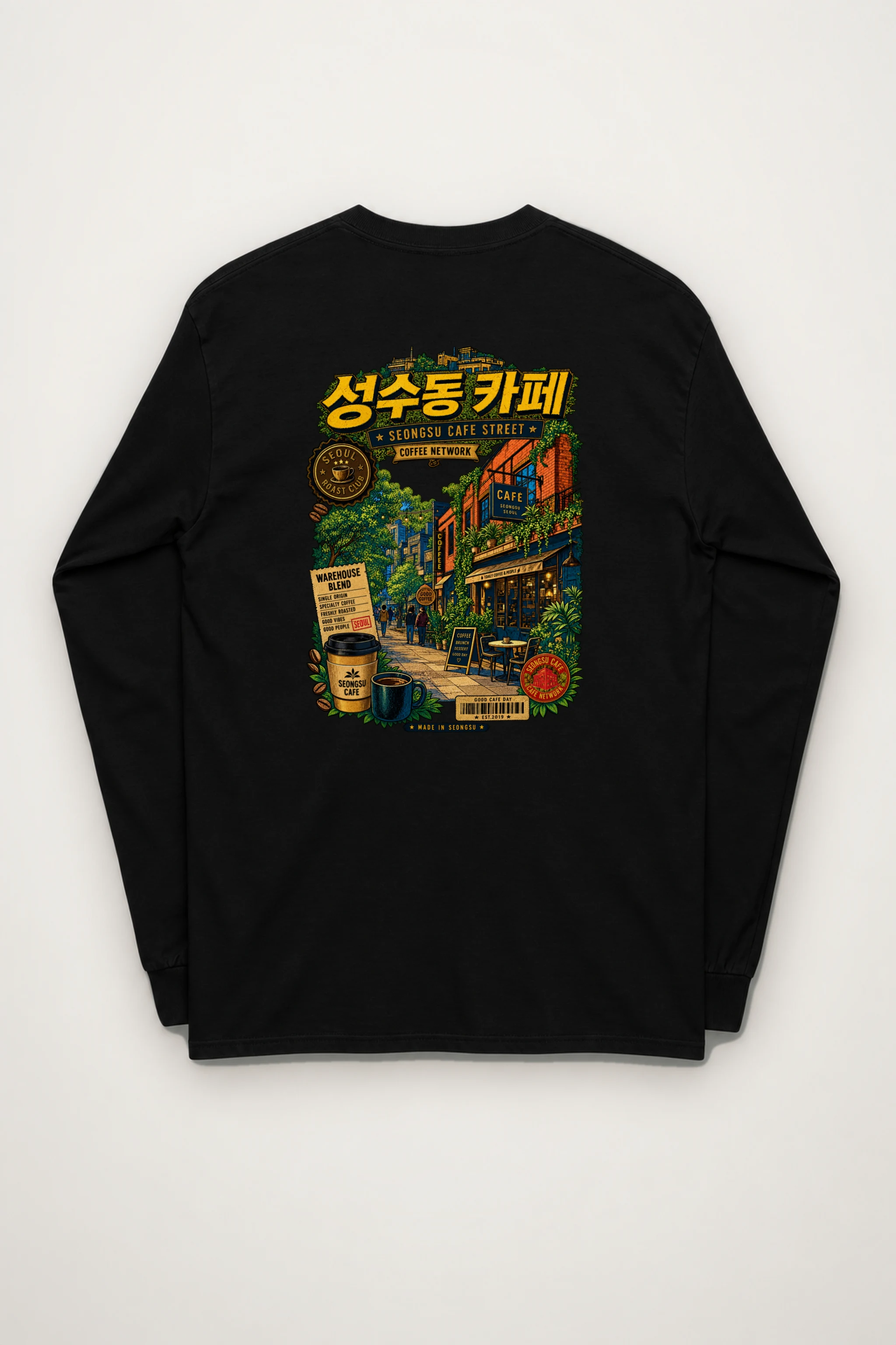 "Seongsu Cafe Street" Unisex Longsleeve T-shirt