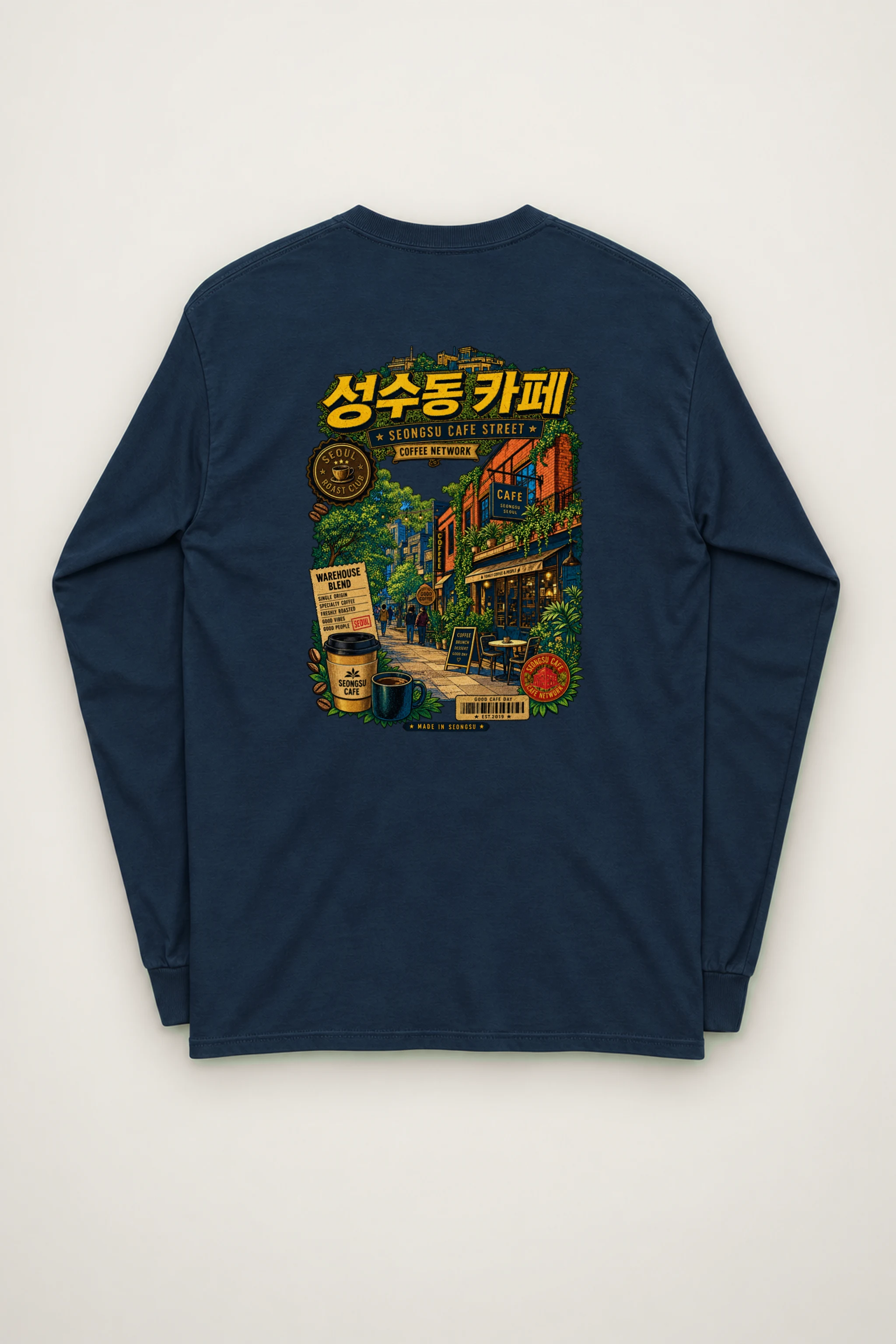 "Seongsu Cafe Street" Unisex Longsleeve T-shirt