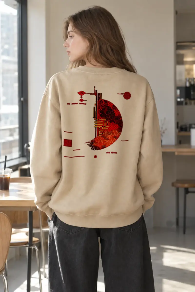 "Seongsu Hongdae Ornament" Heavy Blend Unisex Crewneck Sweatshirt | Gildan 18000