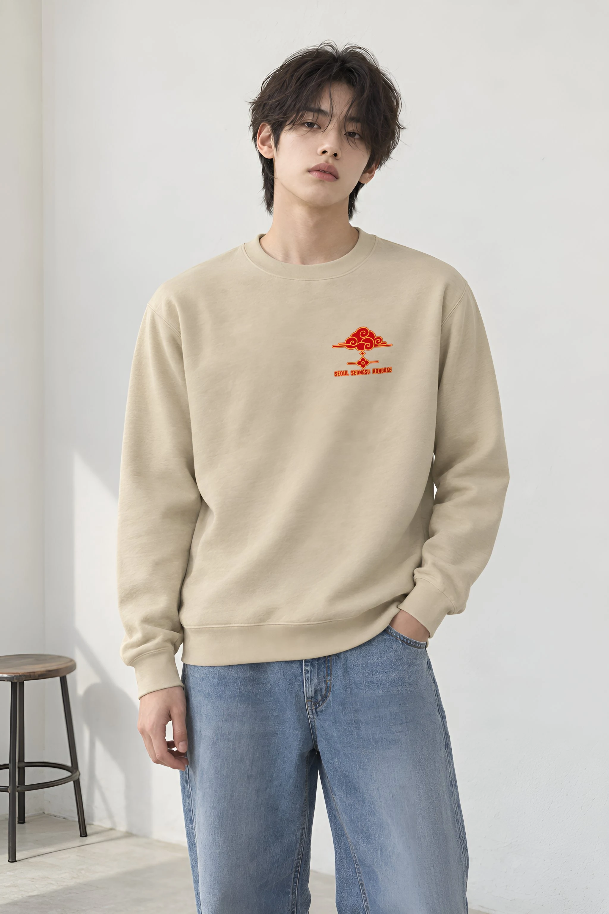 "Seongsu Hongdae Ornament" Heavy Blend Unisex Crewneck Sweatshirt