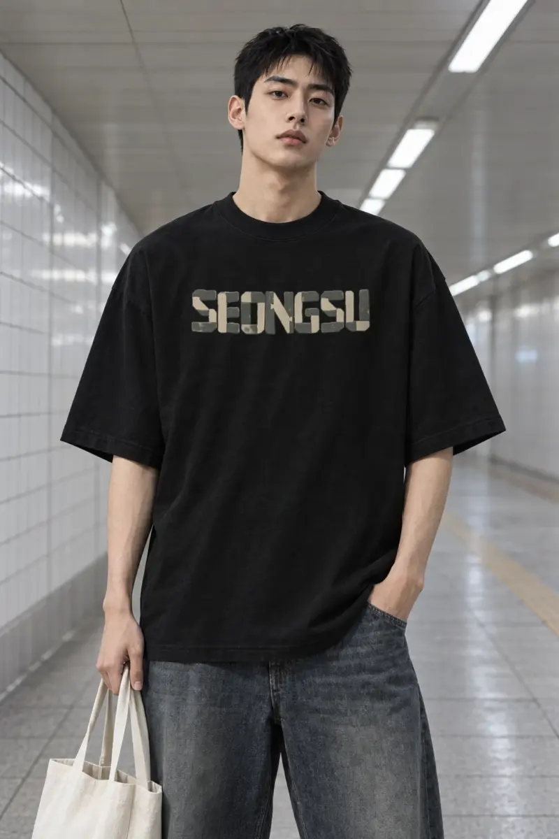 "Seongsu Joinery" Men's Oversized Heavyweight Crewneck T-Shirt