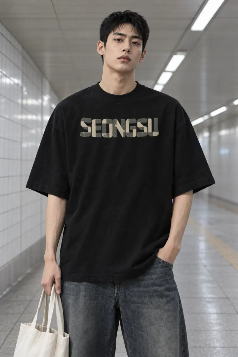 "Seongsu Joinery" Men's Oversized Heavyweight Crewneck T-Shirt