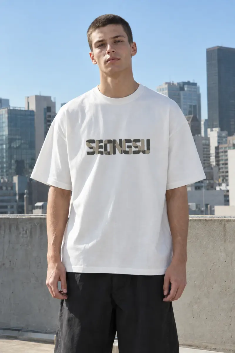 "Seongsu Joinery" Men's Oversized Heavyweight Crewneck T-Shirt | Shaka Wear SHMHSS