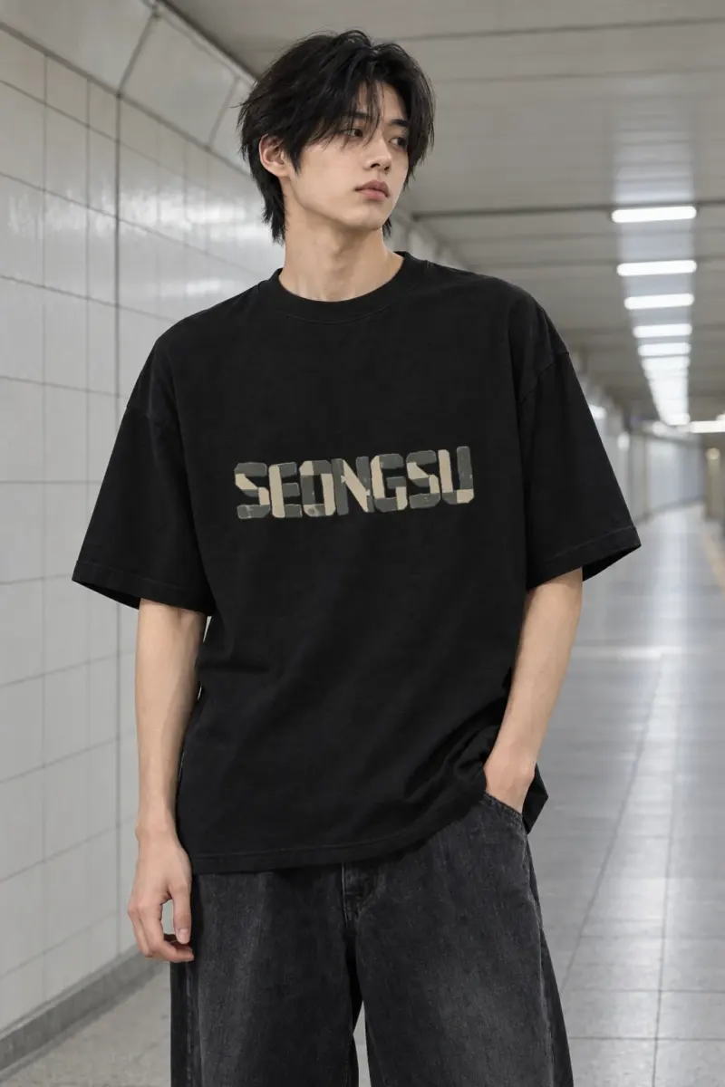 "Seongsu Joinery" Men's Oversized Heavyweight Crewneck T-Shirt