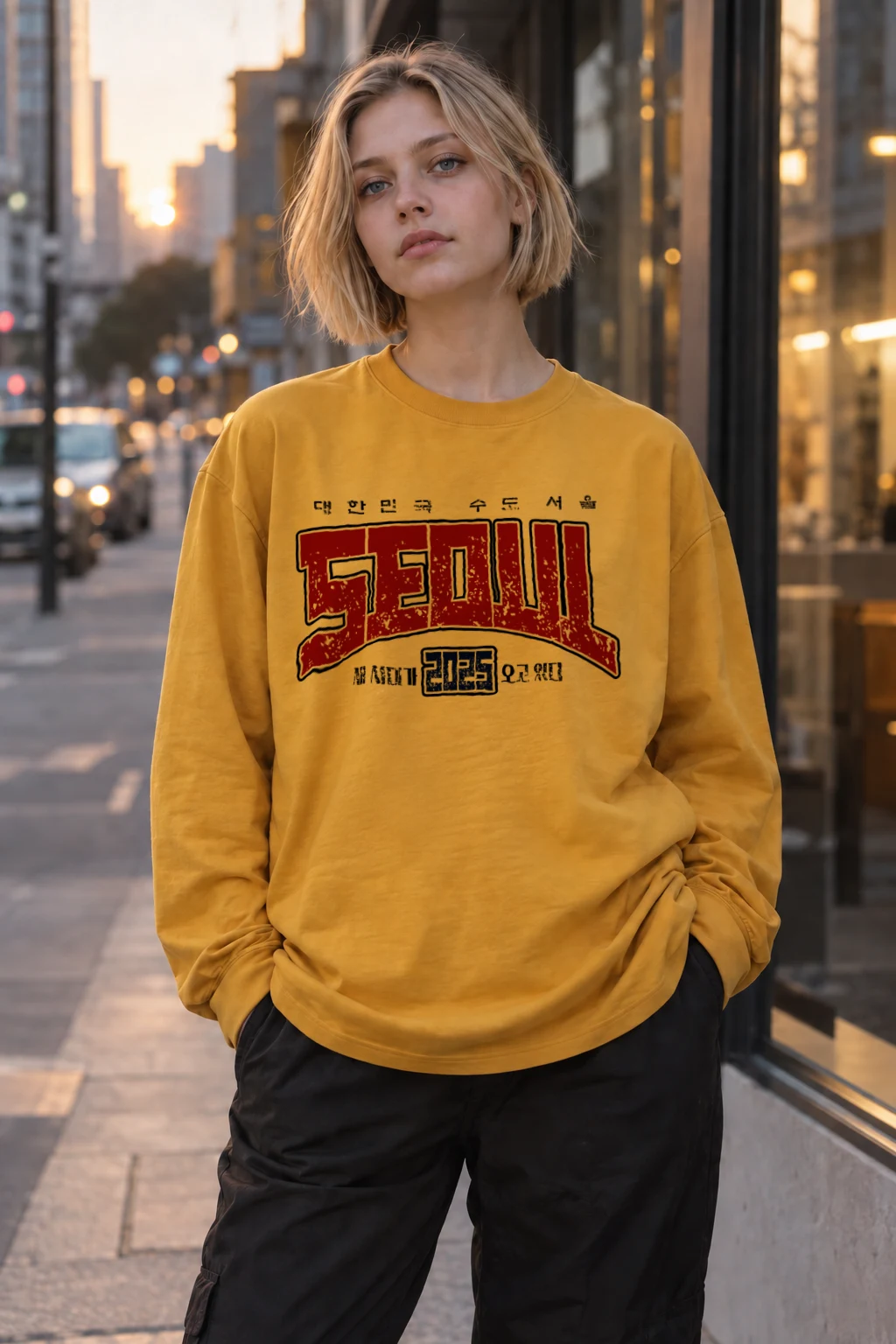 "Seoul 2023 Emblem" Unisex Longsleeve T-shirt | Gildan 2400