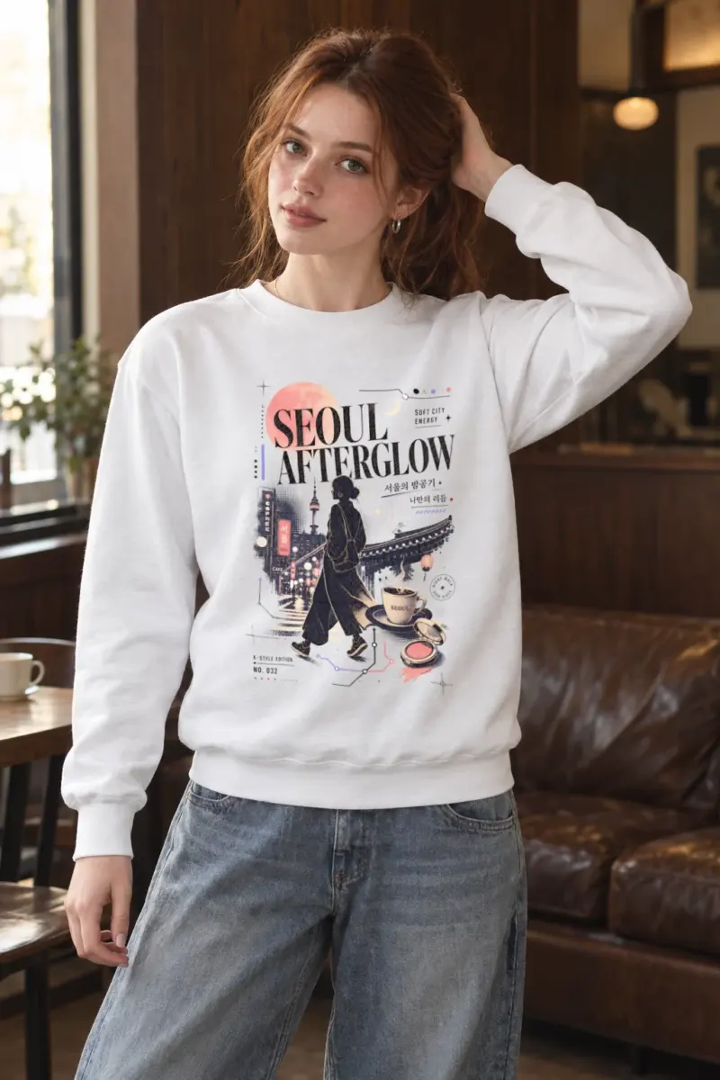 "Seoul Afterglow" Heavy Blend Unisex Crewneck Sweatshirt