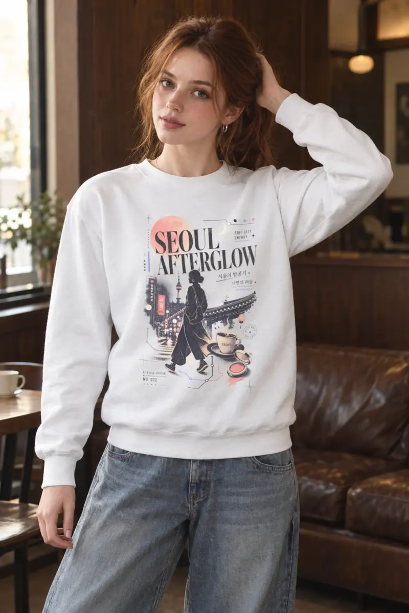 "Seoul Afterglow" Heavy Blend Unisex Crewneck Sweatshirt