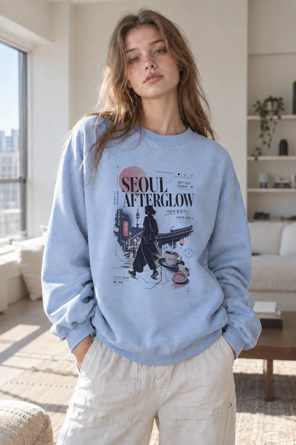 "Seoul Afterglow" Heavy Blend Unisex Crewneck Sweatshirt | Gildan 18000
