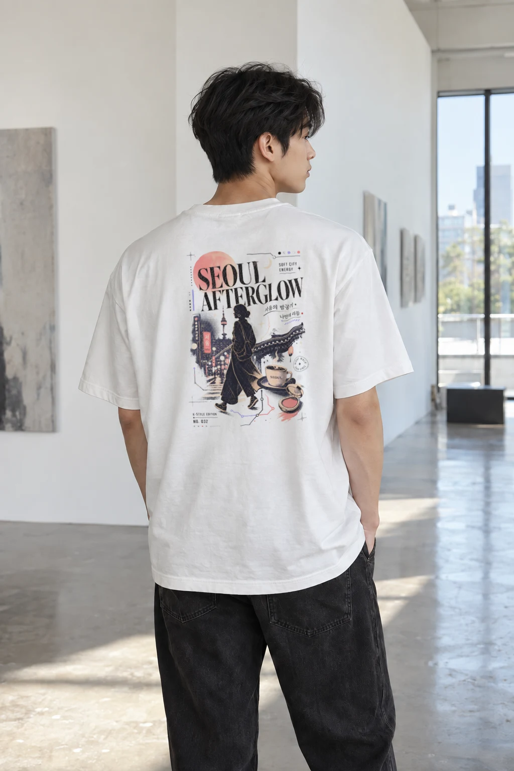 "Seoul Afterglow" Heavyweight Unisex Crewneck T-shirt | Gildan 5000