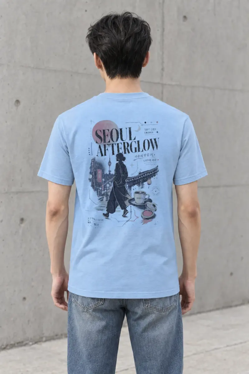 "Seoul Afterglow" Heavyweight Unisex Crewneck T-shirt