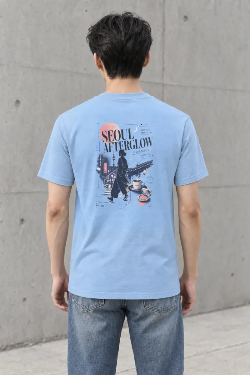"Seoul Afterglow" Heavyweight Unisex Crewneck T-shirt