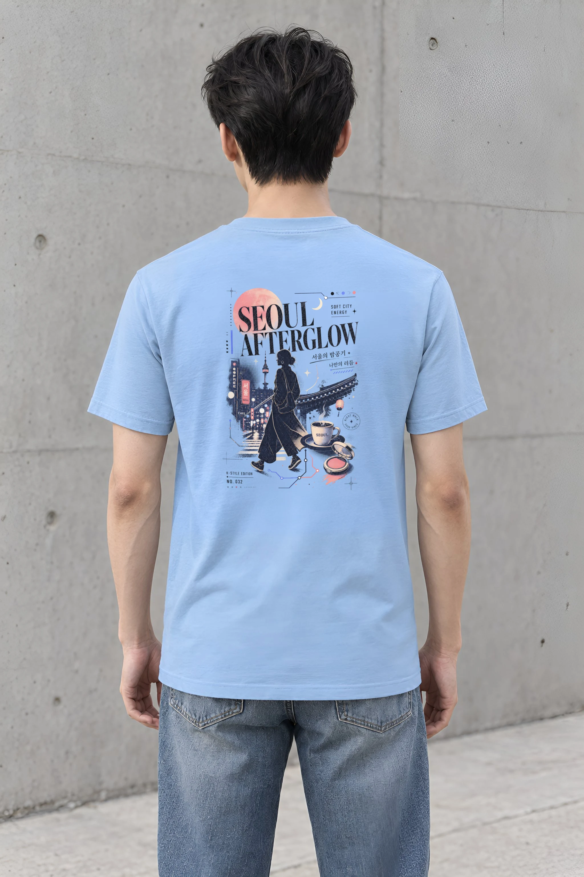 "Seoul Afterglow" Heavyweight Unisex Crewneck T-shirt