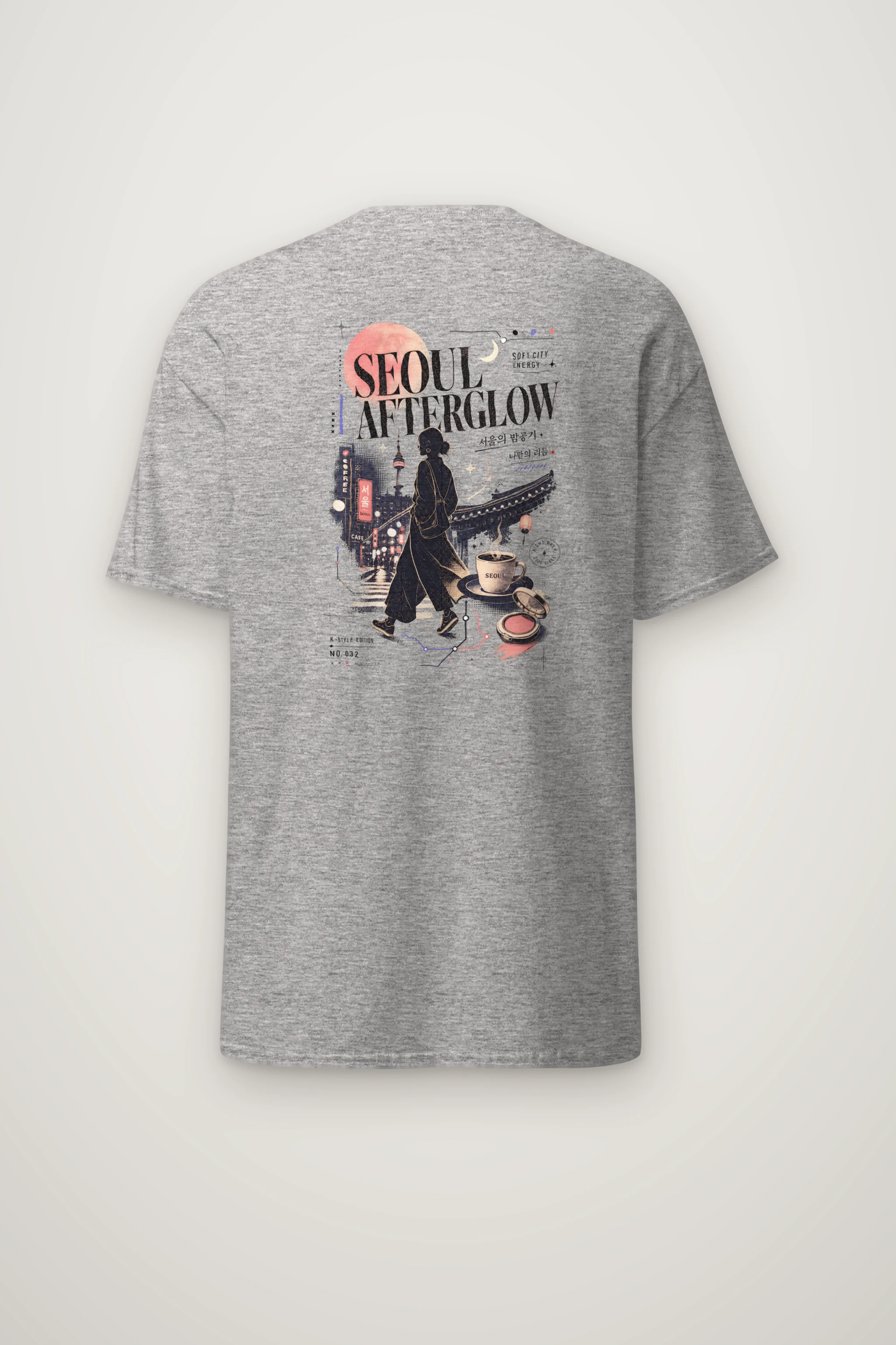 "Seoul Afterglow" Heavyweight Unisex Crewneck T-shirt