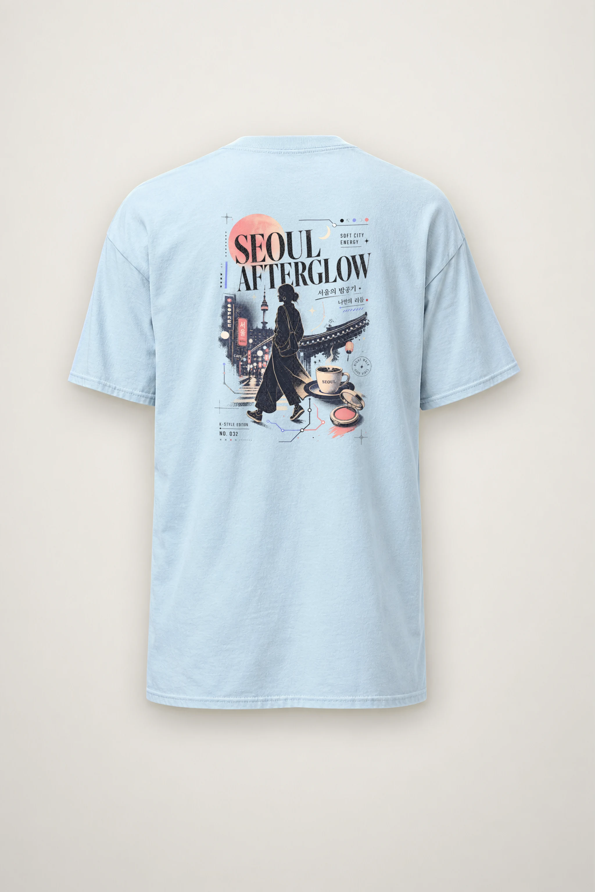 "Seoul Afterglow" Heavyweight Unisex Crewneck T-shirt