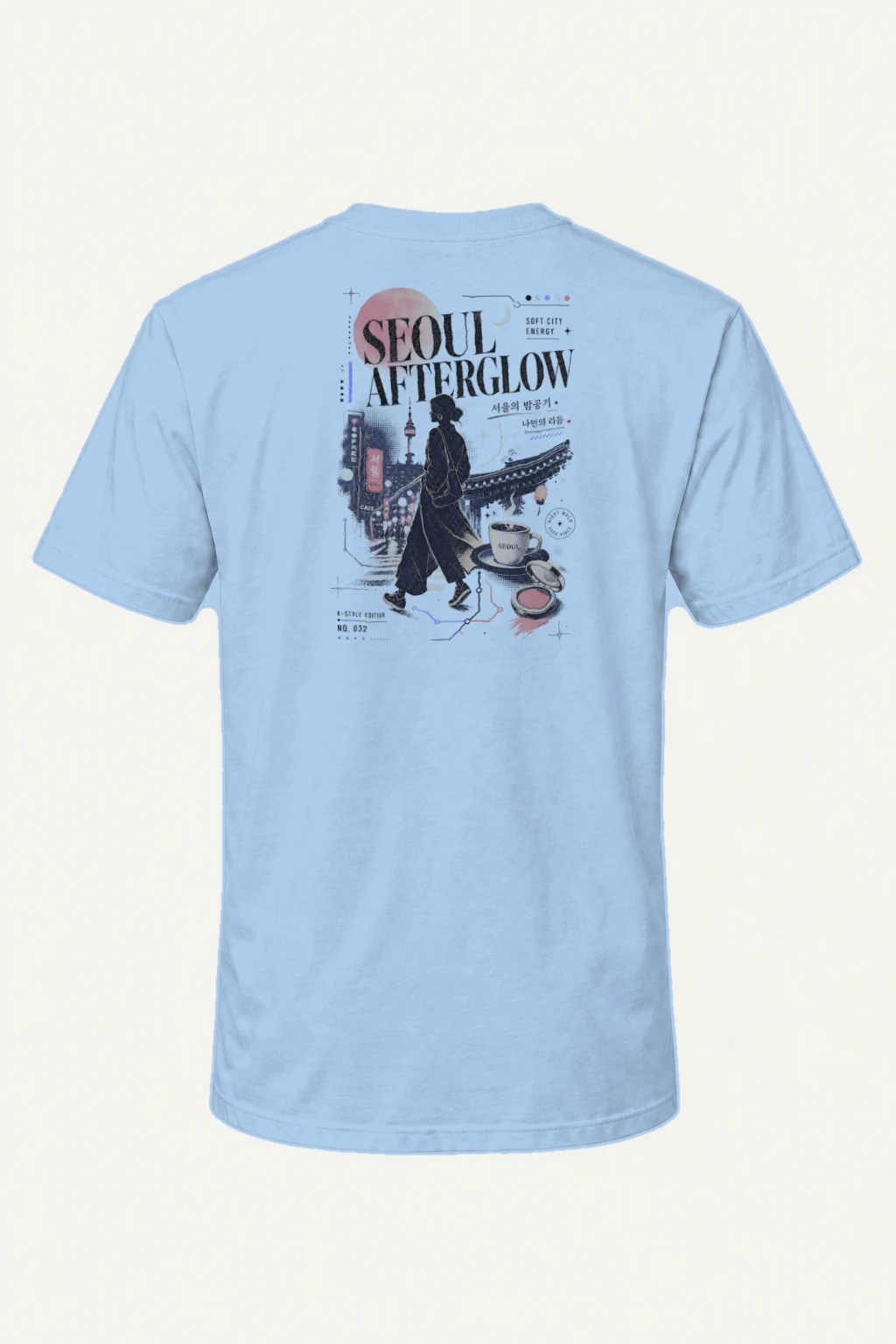 "Seoul Afterglow" Heavyweight Unisex Crewneck T-shirt | Gildan 5000