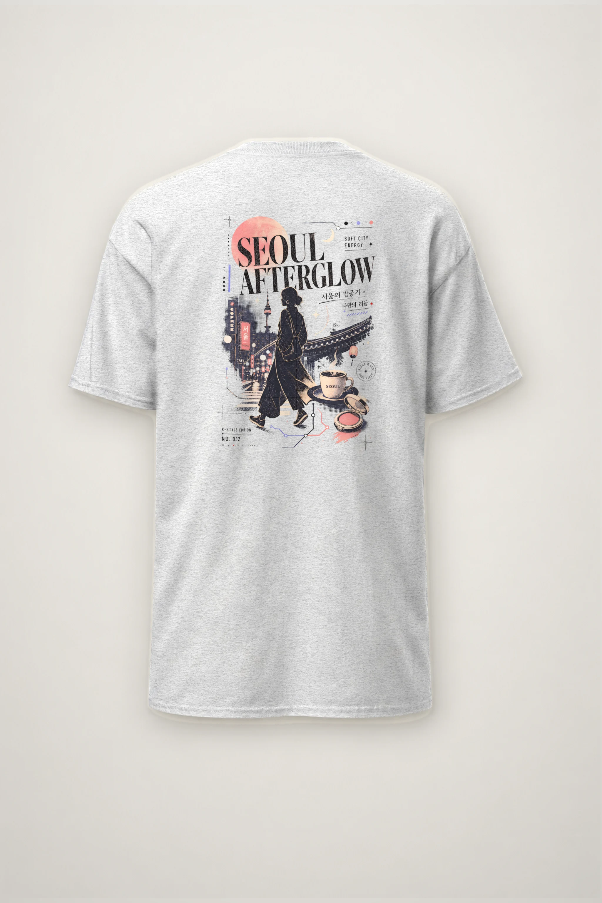 "Seoul Afterglow" Heavyweight Unisex Crewneck T-shirt