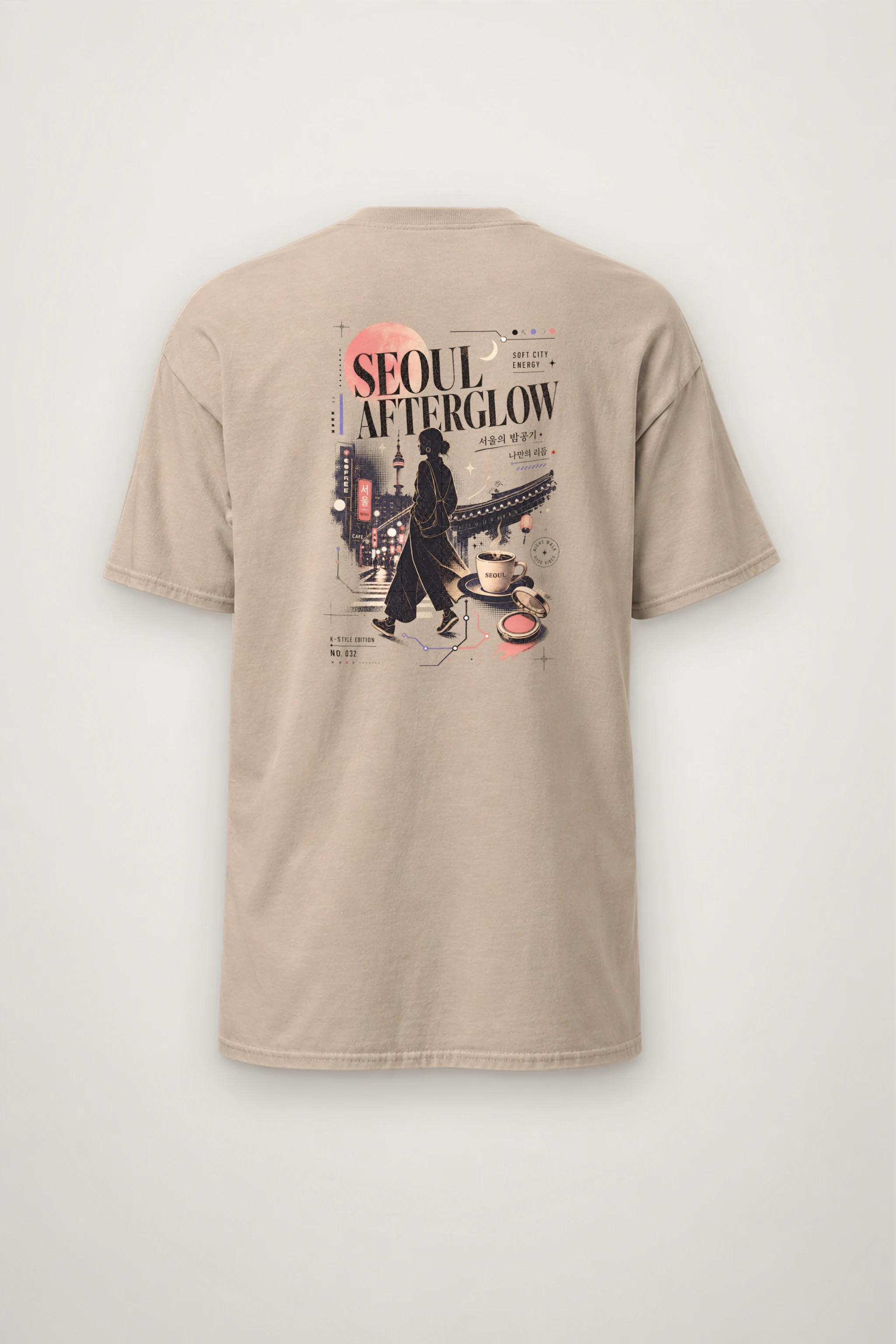 "Seoul Afterglow" Heavyweight Unisex Crewneck T-shirt
