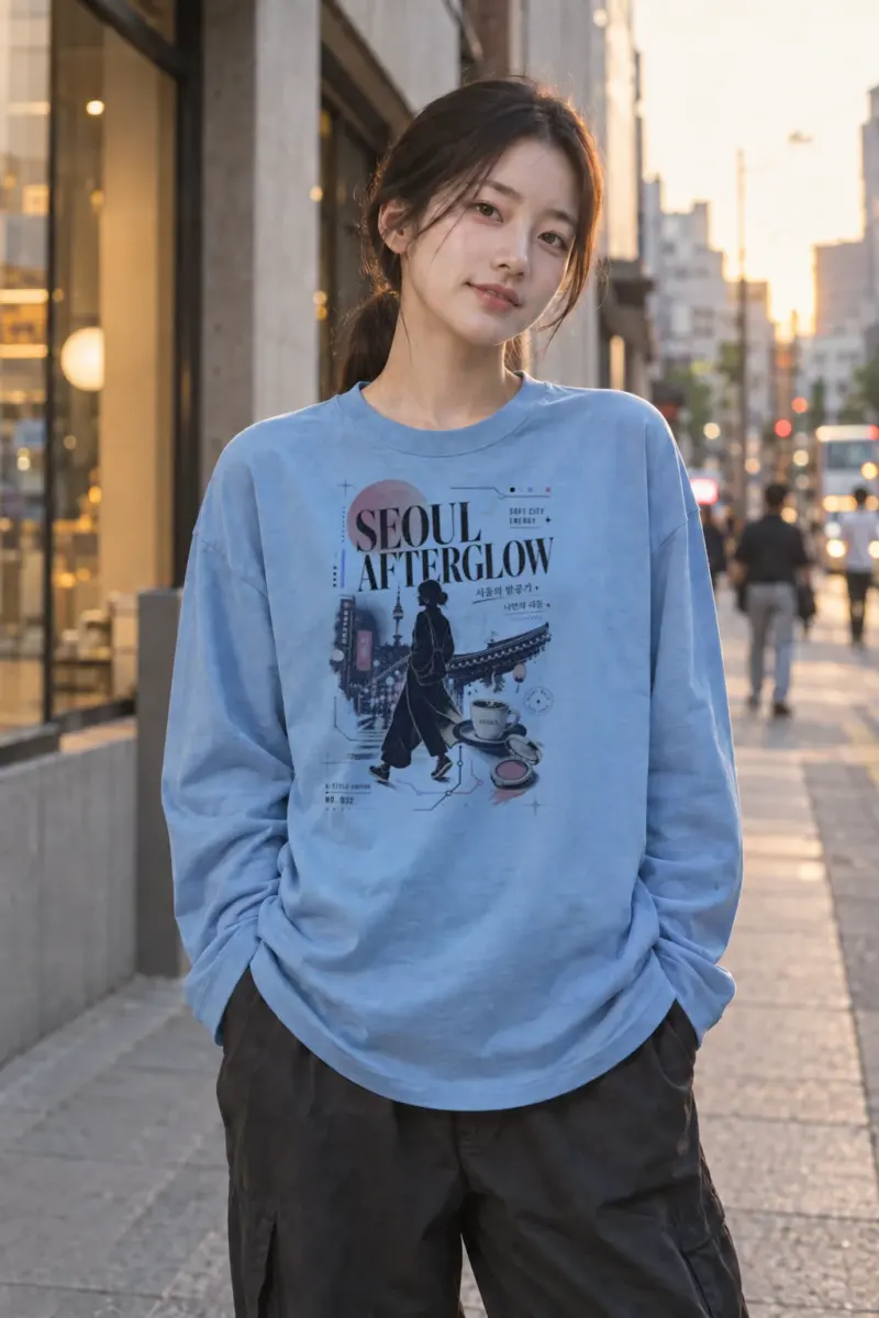 “Seoul Afterglow” Unisex Longsleeve T-shirt | Gildan 2400