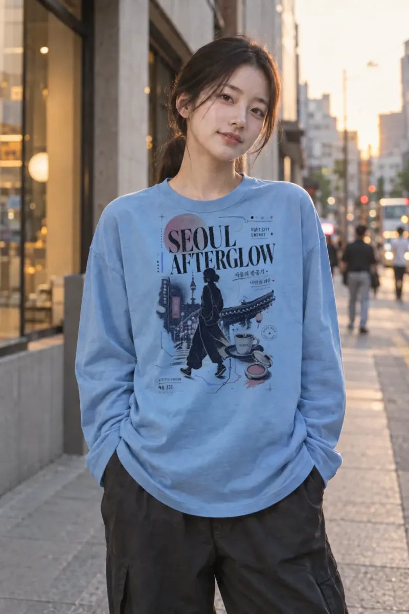 "Seoul Afterglow" Unisex Longsleeve T-shirt | Gildan 2400