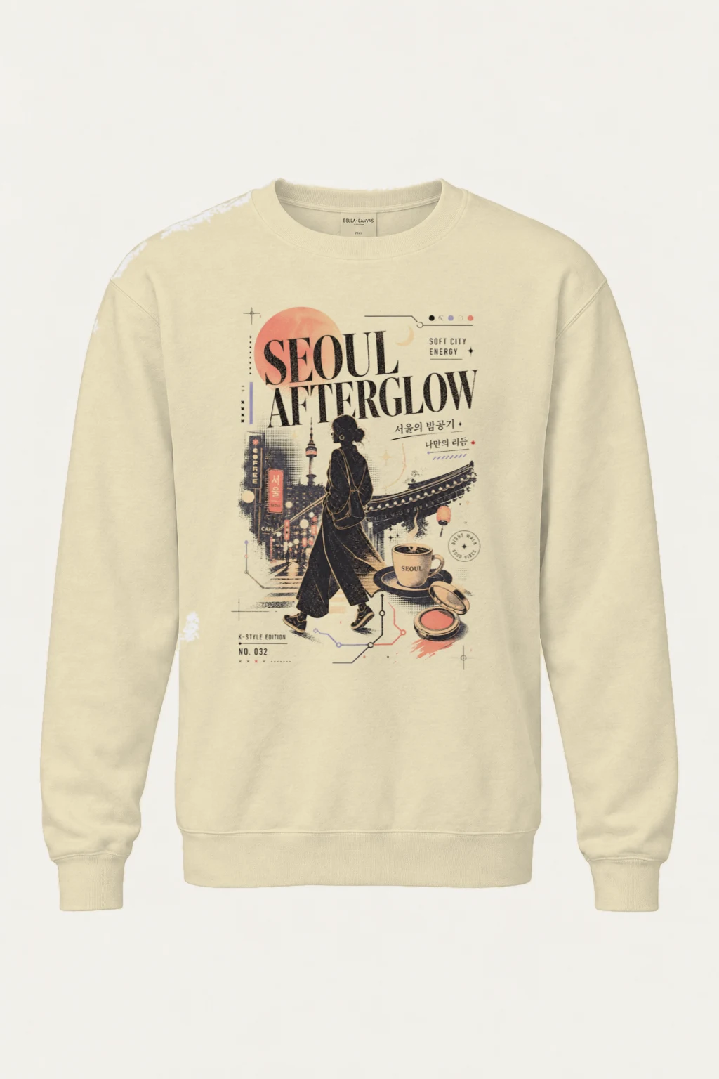 "Seoul Afterglow" Unisex Sponge Fleece Crewneck Sweatshirt | Bella + Canvas 3901
