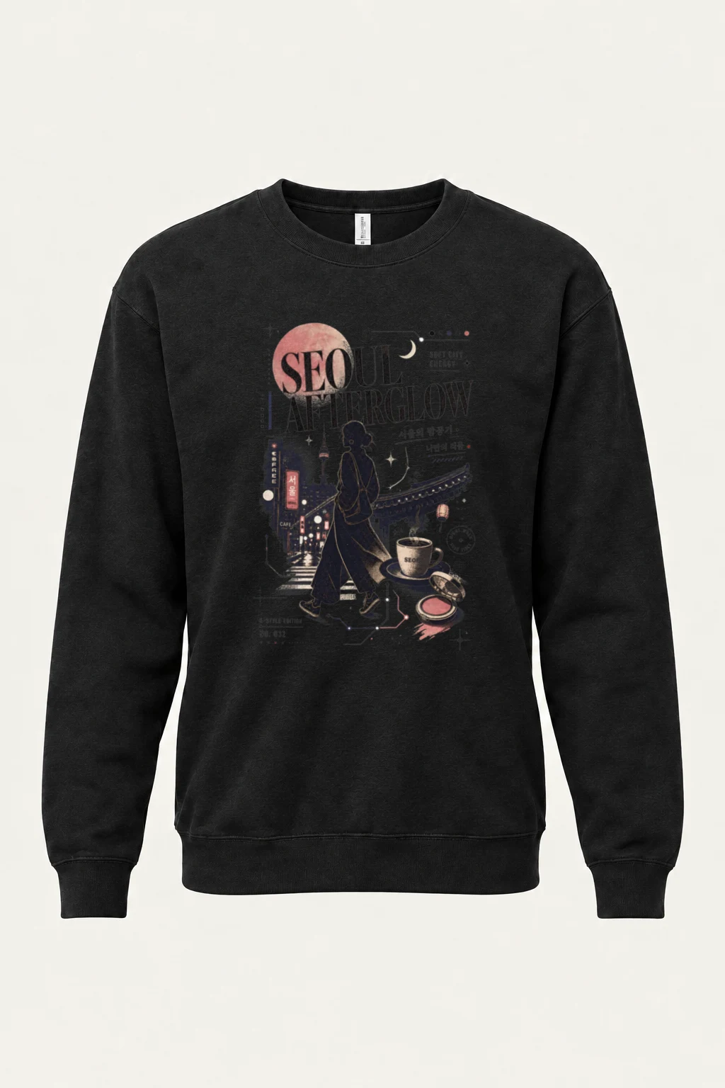 "Seoul Afterglow" Unisex Sponge Fleece Crewneck Sweatshirt | Bella + Canvas 3901