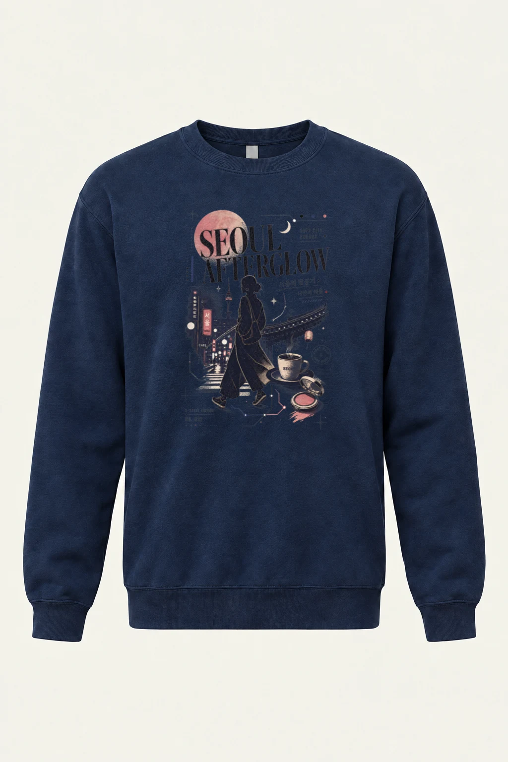 "Seoul Afterglow" Unisex Sponge Fleece Crewneck Sweatshirt | Bella + Canvas 3901