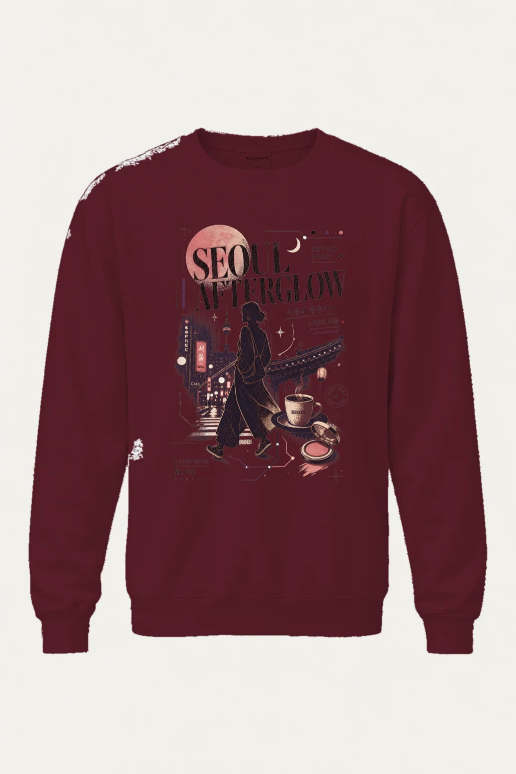 "Seoul Afterglow" Unisex Sponge Fleece Crewneck Sweatshirt | Bella + Canvas 3901