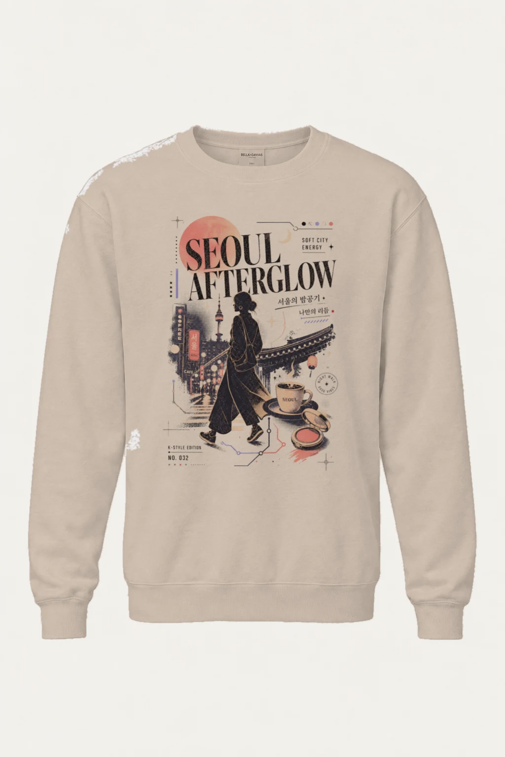 "Seoul Afterglow" Unisex Sponge Fleece Crewneck Sweatshirt | Bella + Canvas 3901