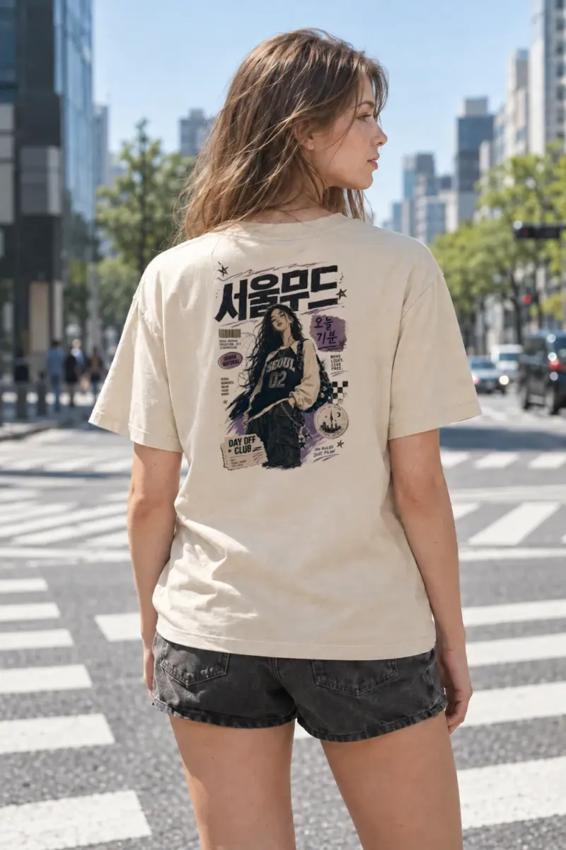 “Seoul Archive” Heavyweight Unisex Crewneck T-shirt | Gildan 5000