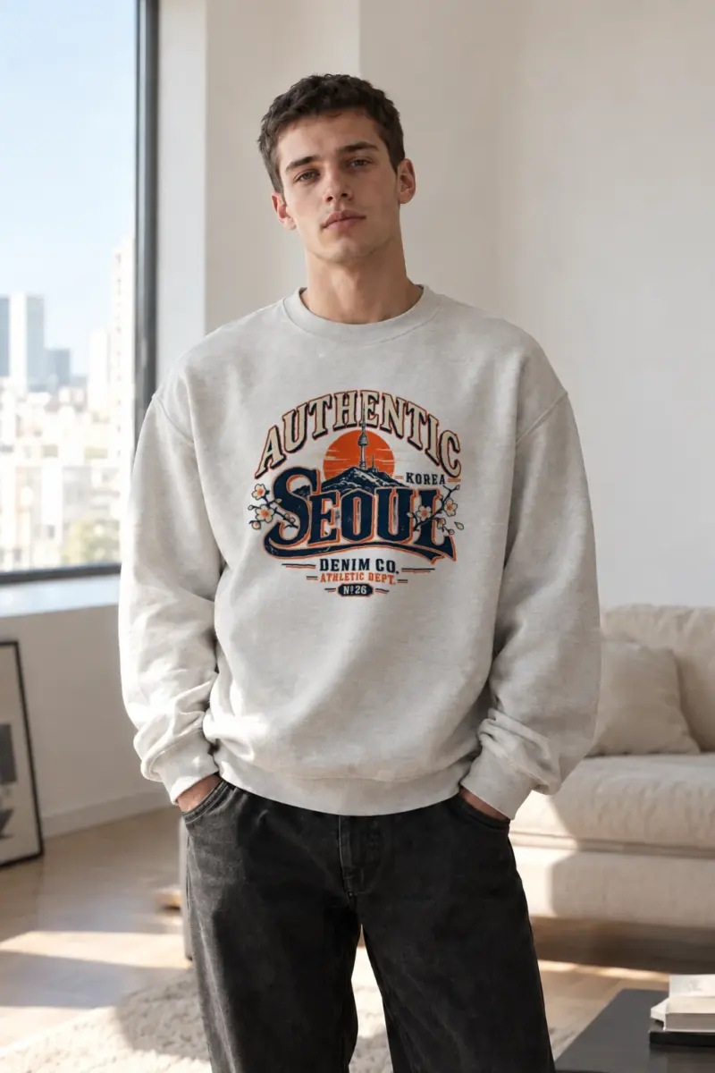 "Seoul Athletic Dept." Heavy Blend Unisex Crewneck Sweatshirt | Gildan 18000