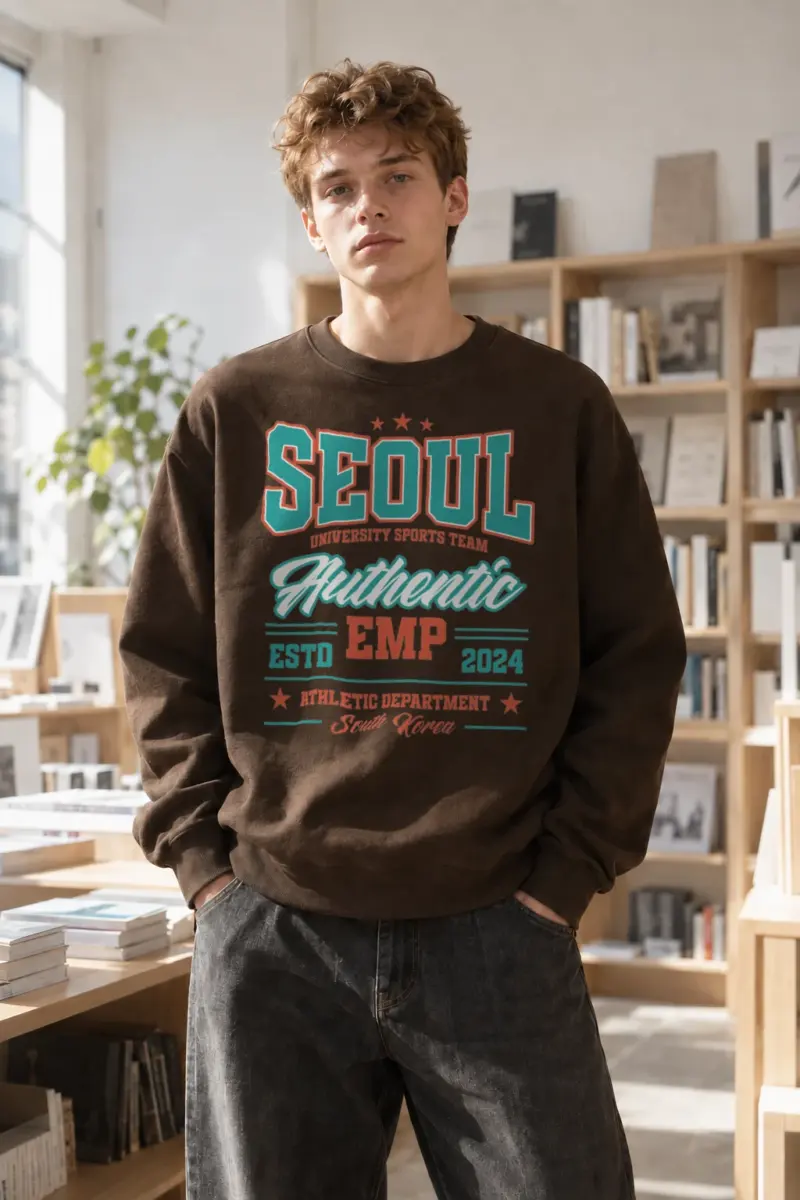 "Seoul Athletics Department" Heavy Blend Unisex Crewneck Sweatshirt | Gildan 18000