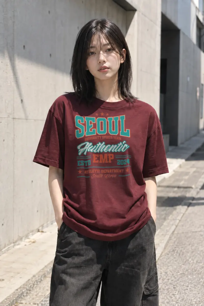 “Seoul Athletics Department” Heavyweight Unisex Crewneck T-shirt | Gildan 5000