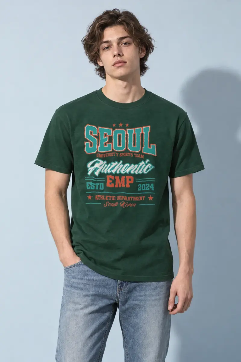 "Seoul Athletics Department" Heavyweight Unisex Crewneck T-shirt