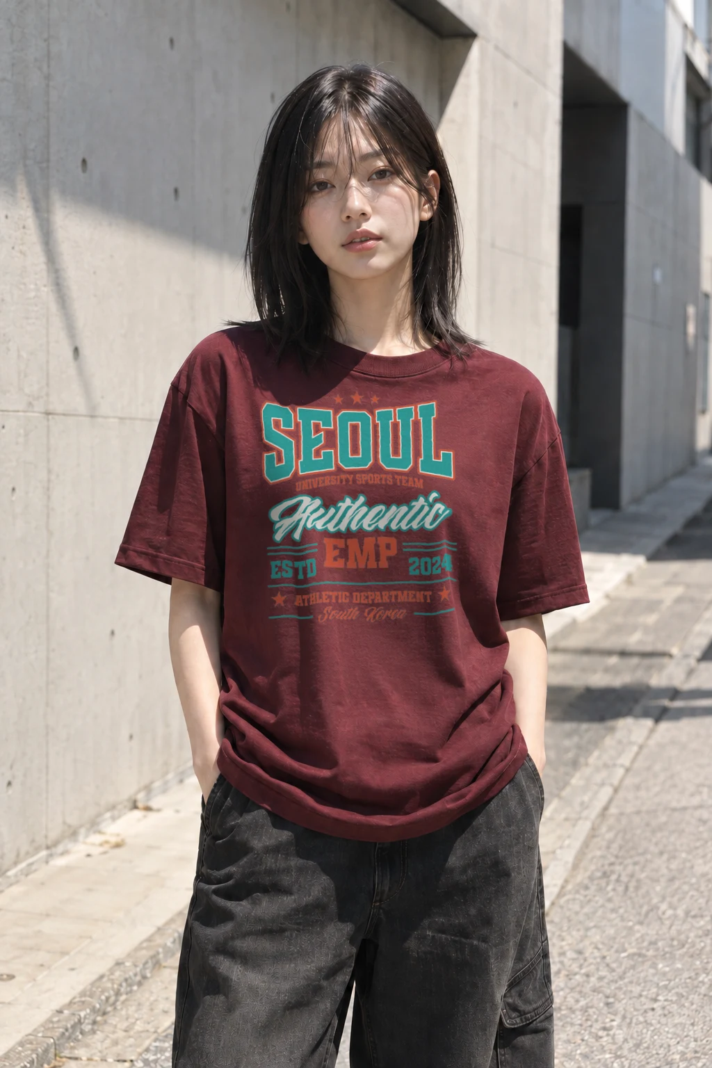 "Seoul Athletics Department" Heavyweight Unisex Crewneck T-shirt | Gildan 5000