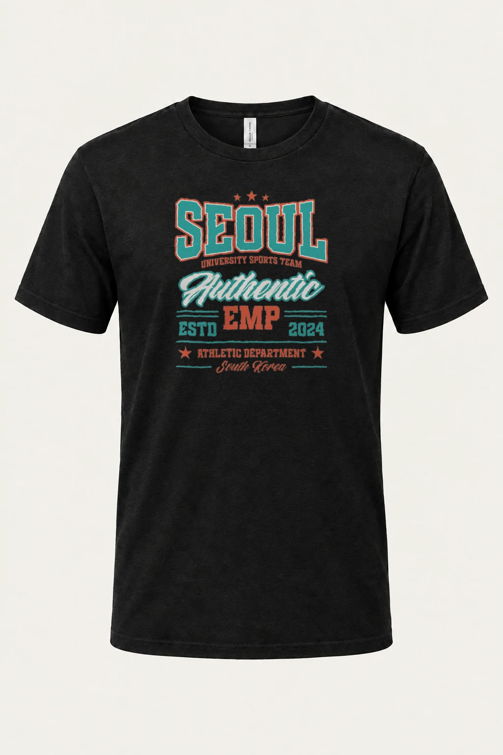 "Seoul Athletics Department" Heavyweight Unisex Crewneck T-shirt | Gildan 5000