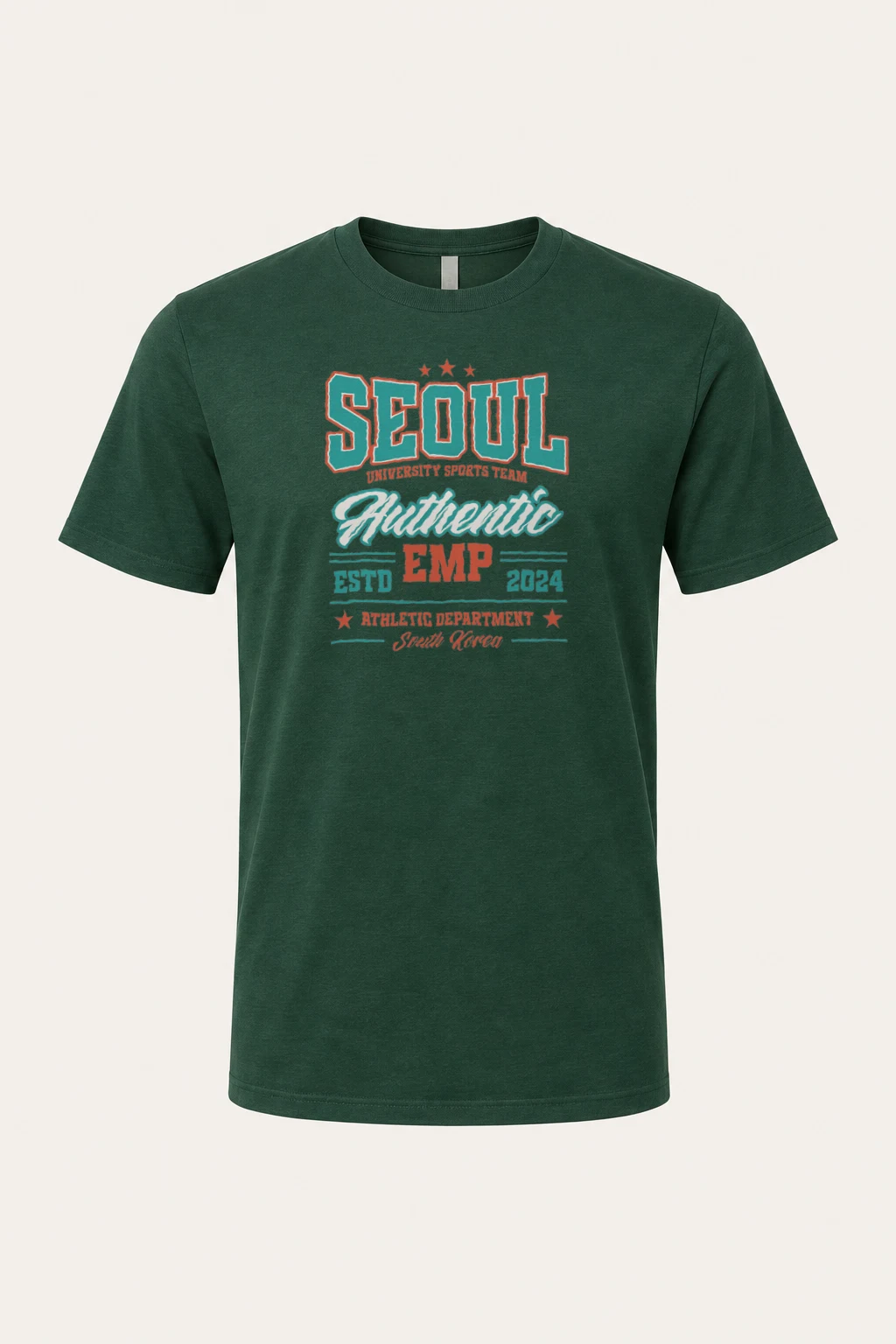 "Seoul Athletics Department" Heavyweight Unisex Crewneck T-shirt | Gildan 5000
