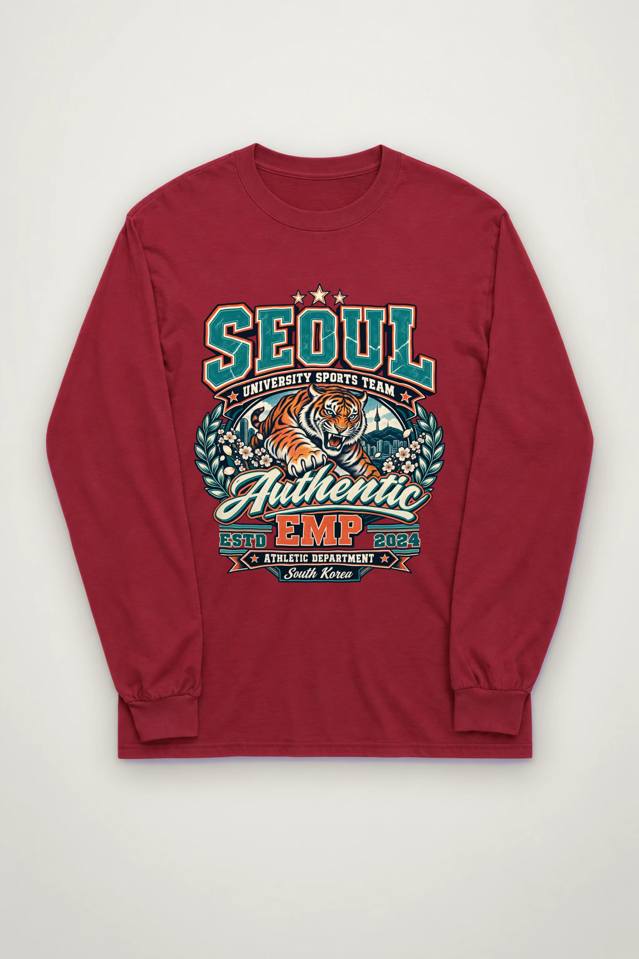 "Seoul University Sports Team" Unisex Longsleeve T-shirt