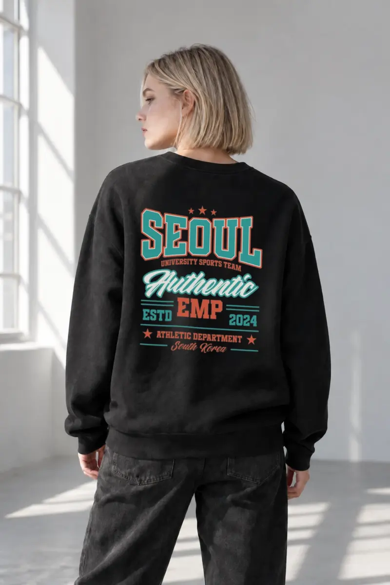 "Seoul Athletics Emblem" Heavy Blend Unisex Crewneck Sweatshirt | Gildan 18000