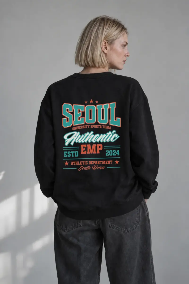 "Seoul Athletics Emblem" Heavy Blend Unisex Crewneck Sweatshirt | Gildan 18000
