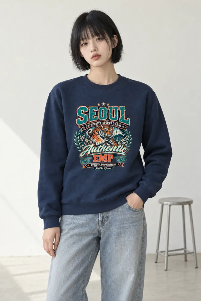 "Seoul University Sports Team" Heavy Blend Unisex Crewneck Sweatshirt