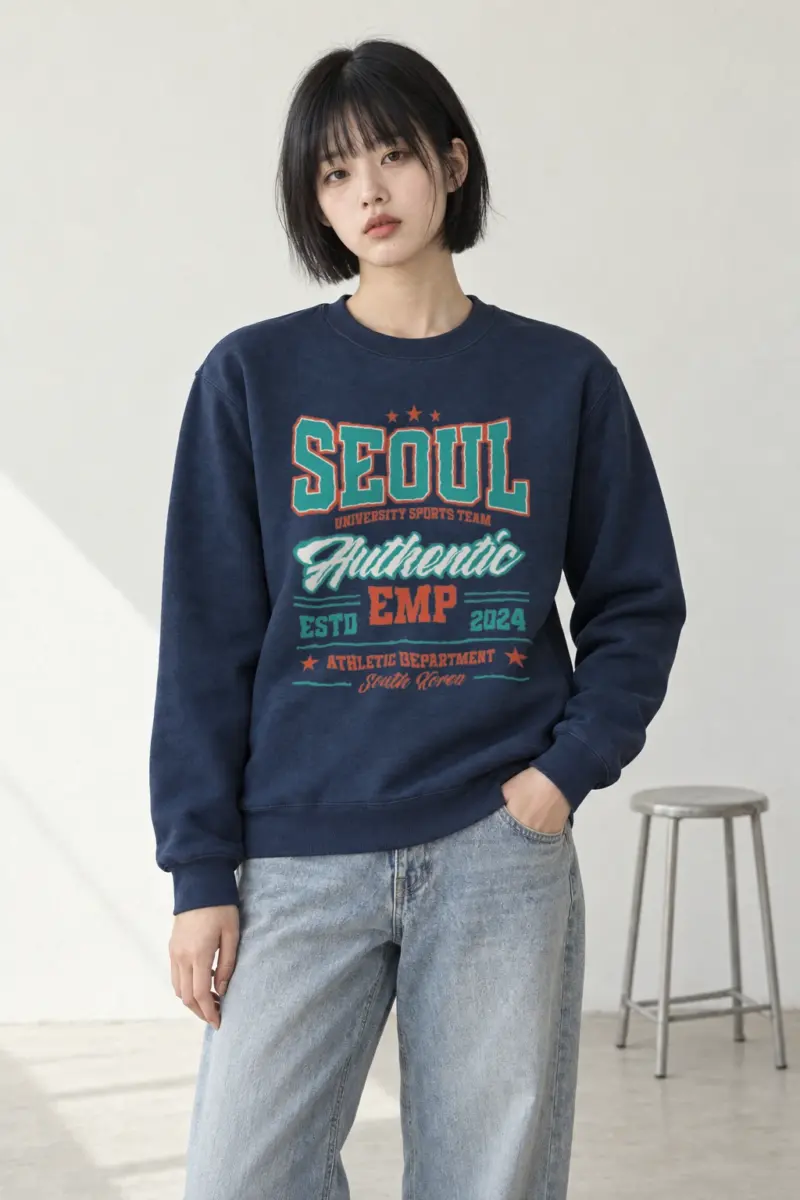 "Seoul Athletics Emblem" Heavy Blend Unisex Crewneck Sweatshirt | Gildan 18000