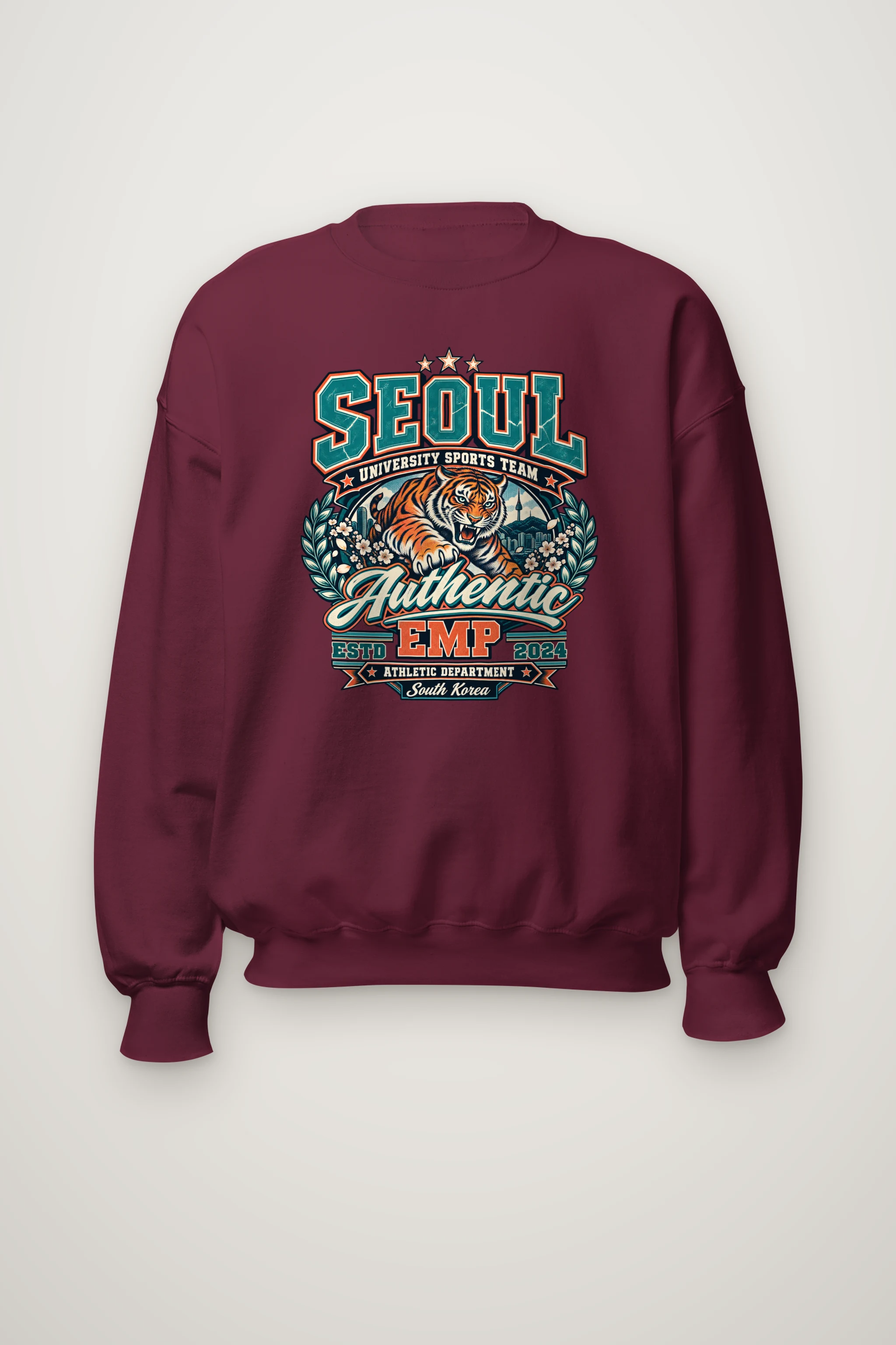 "Seoul University Sports Team" Heavy Blend Unisex Crewneck Sweatshirt