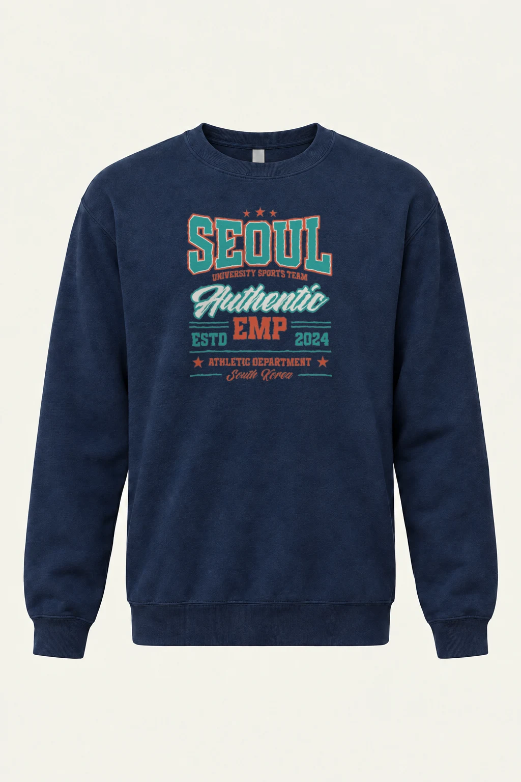 "Seoul Athletics Emblem" Heavy Blend Unisex Crewneck Sweatshirt | Gildan 18000