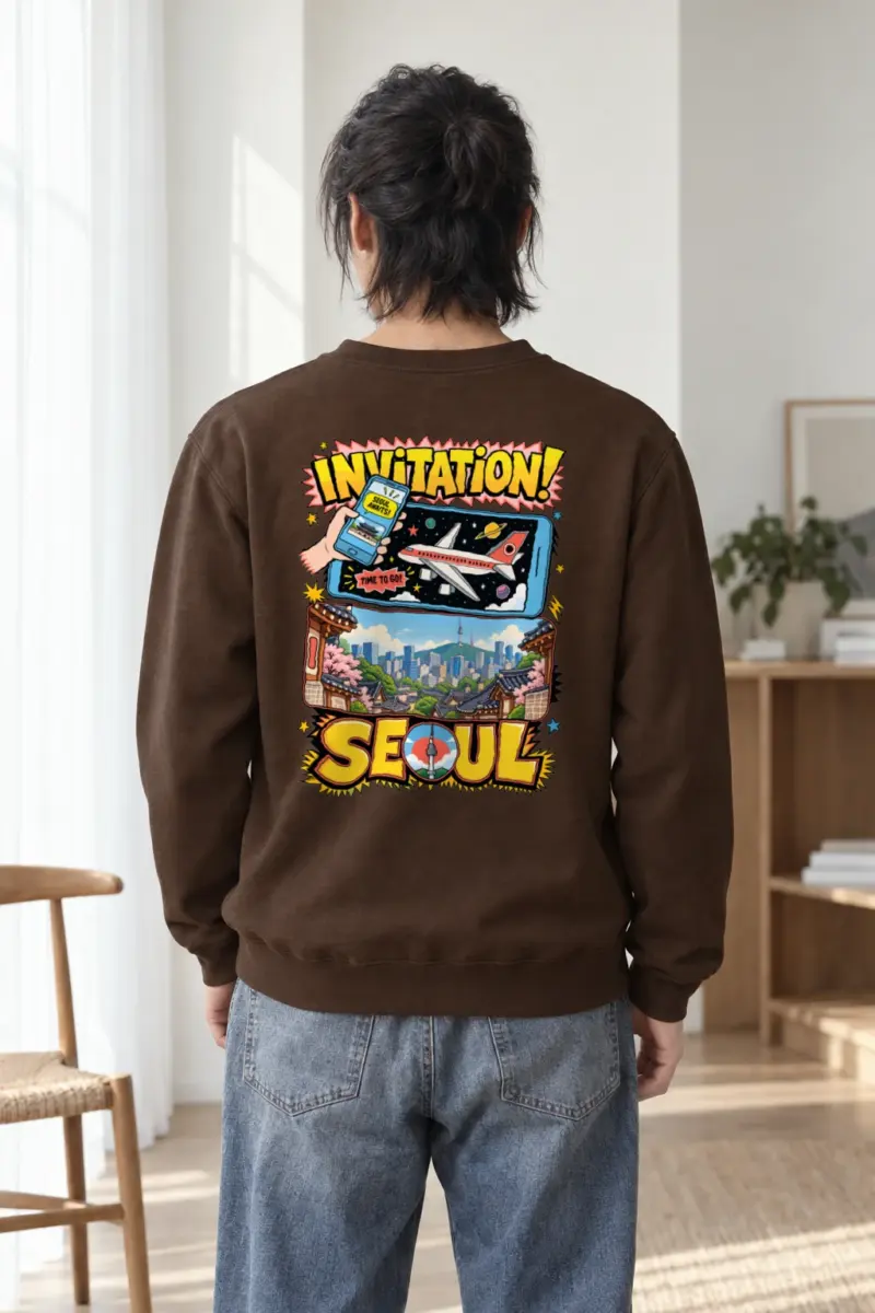 "Seoul Awaits" Heavy Blend Unisex Crewneck Sweatshirt