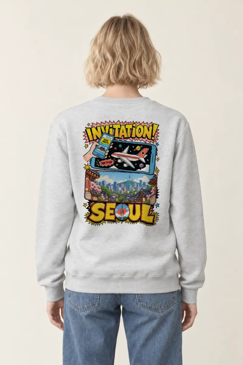 "Seoul Awaits" Heavy Blend Unisex Crewneck Sweatshirt | Gildan 18000