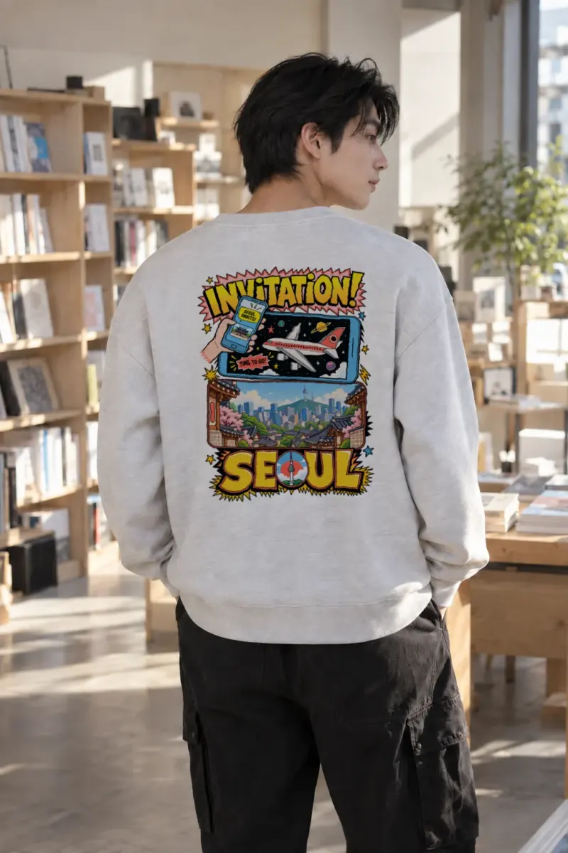 "Seoul Awaits" Heavy Blend Unisex Crewneck Sweatshirt | Gildan 18000