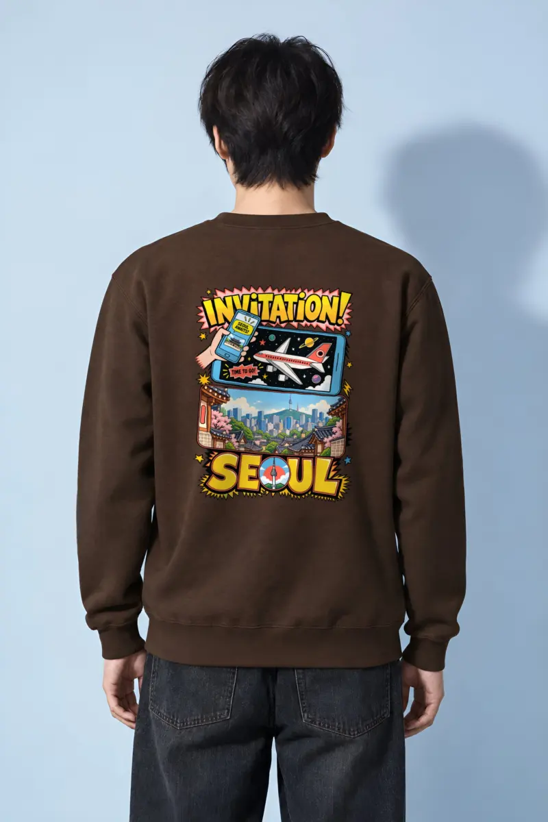 "Seoul Awaits" Heavy Blend Unisex Crewneck Sweatshirt
